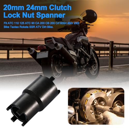 Image of 24mm 20mm Bipolar Clutch Tool Clutch Lock Nut Spanner Wrench for 50cc-125cc ATV Pit Dirt Bike Go Kart 4 Wheeler Clutch Wrench Tool For ATC 110 125 ATC 90 CA 200 CB 200 Bike Taotao Roketa SSR