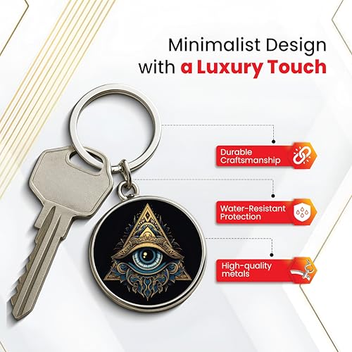 Image of MG | Protective Evil Eye /Spiritual Symbols /Om /Motivational Keychains | Double-Sided Metal Key Ring | Good Luck and devine Charm for Car, Bike, Home & Office