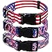 3 Pieces American Flag Dog Collars Adjustable Soft Comfortable Pet Collars for Cats Dogs and Puppies (M)