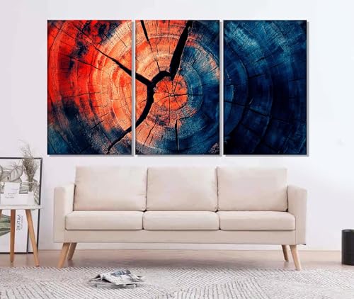 Œuvre d'art abstraite sur toile effet bois avec finitions graphiques haut de gamme - 2