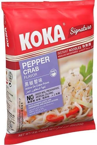 KOKA Signature Pepper Crab Noodles(85g x 7 Packs) "(HALAL Certified)"