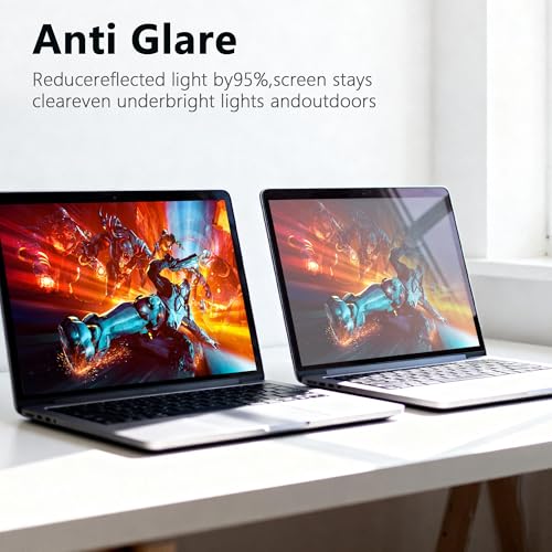Image of Magnetic Privacy Screen Protector Compatible with MacBook Air 13.6 /13 Inch (2022-2025, M2, M3,M4), Hard Shell Case + Keyboard Cover + Screen Protector Crystal Clear Anti-Spy Anti Fingerprint