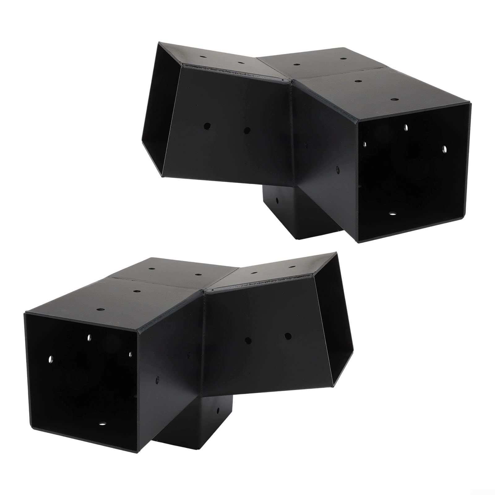 Schräge Dach-Pergola-Halterungen Wandhalterung für 4 10,2 cm Pfosten, robustes Stahl-Pavillon-Hardware-Kit mit Schrauben, schwarz (links 15° + rechts 15°)