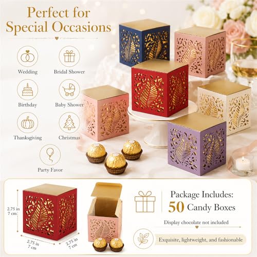 Boîtes à bonbons cube Codulu noires de 50 pièces pour invités - 3