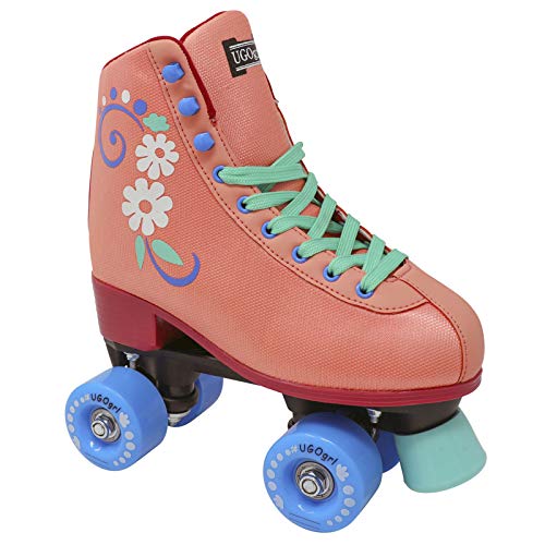 Lenexa uGOgrl Roller Skates for Ladies - Quad Roller Skate - Indoor, Outdoor, Ladies Skate - Great Skates for Beginners - Coral
