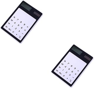 VILLCASE 2Pcs Tela De Exibição Do Computador De Mesa Bolso Mini Calculadora Portátil Calculadora Transparente Desktopcomputadores Com Tela De Toque Computador Pequena Mini Calculadora