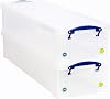 Really Useful Box Plastic Storage 22 Litre Clear (Pack Of 2)