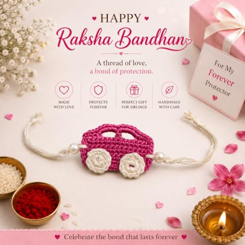 Image of El Regalo Kids Rakhi- Crochet handmade Rakhis for Little Brother /Niece /Nephew | Soft, Knitted Crochet Rakhis with Cartoon Characters- for Kids /Babies /Toddlers