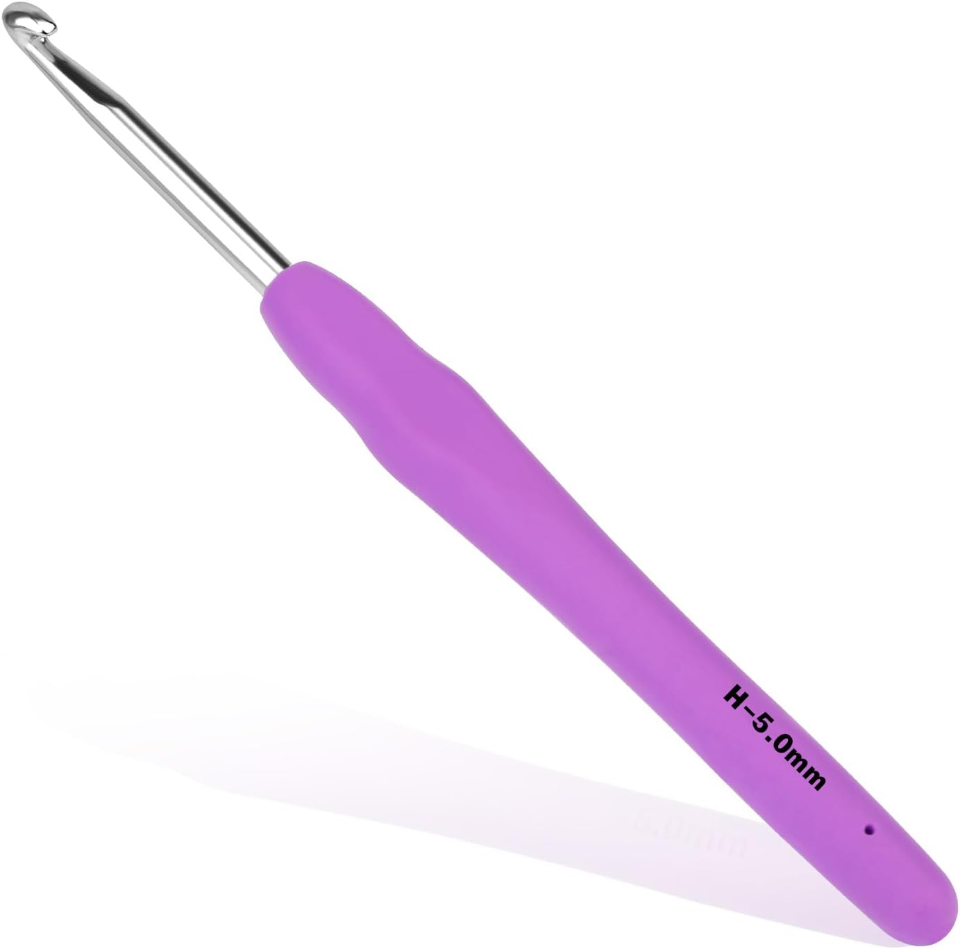 Crochet Hook, 5.0 mm Ergonomic Crochet Hook, Crochet Needles, Ergonomic Handle Crochet Hooks, Knitting Needles with Soft Handle Beginners and Experienced Hobbyists (5.0 mm)