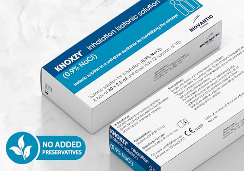 KNOXZY Sterile Isotonische Kochsalzlösung 0,9% - Inhalations-Kochsalzlösung - 20 x 2,5 ml Einheits-Dosierfläschchen