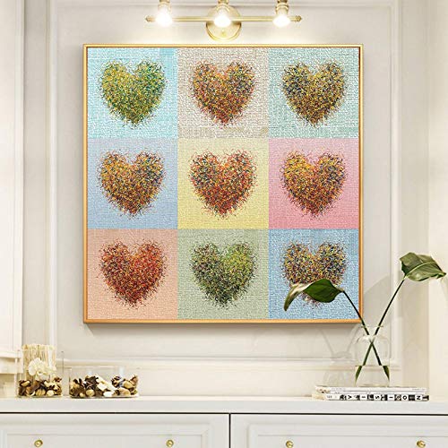 Peinture sur toile coeur coloré KEBIA pour illuminer votre intérieur