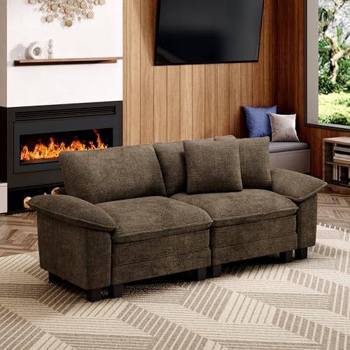 MIXPATIO 87" Cloud Modular Sectional Loveseat, 2-Seater w/Deep Seat &