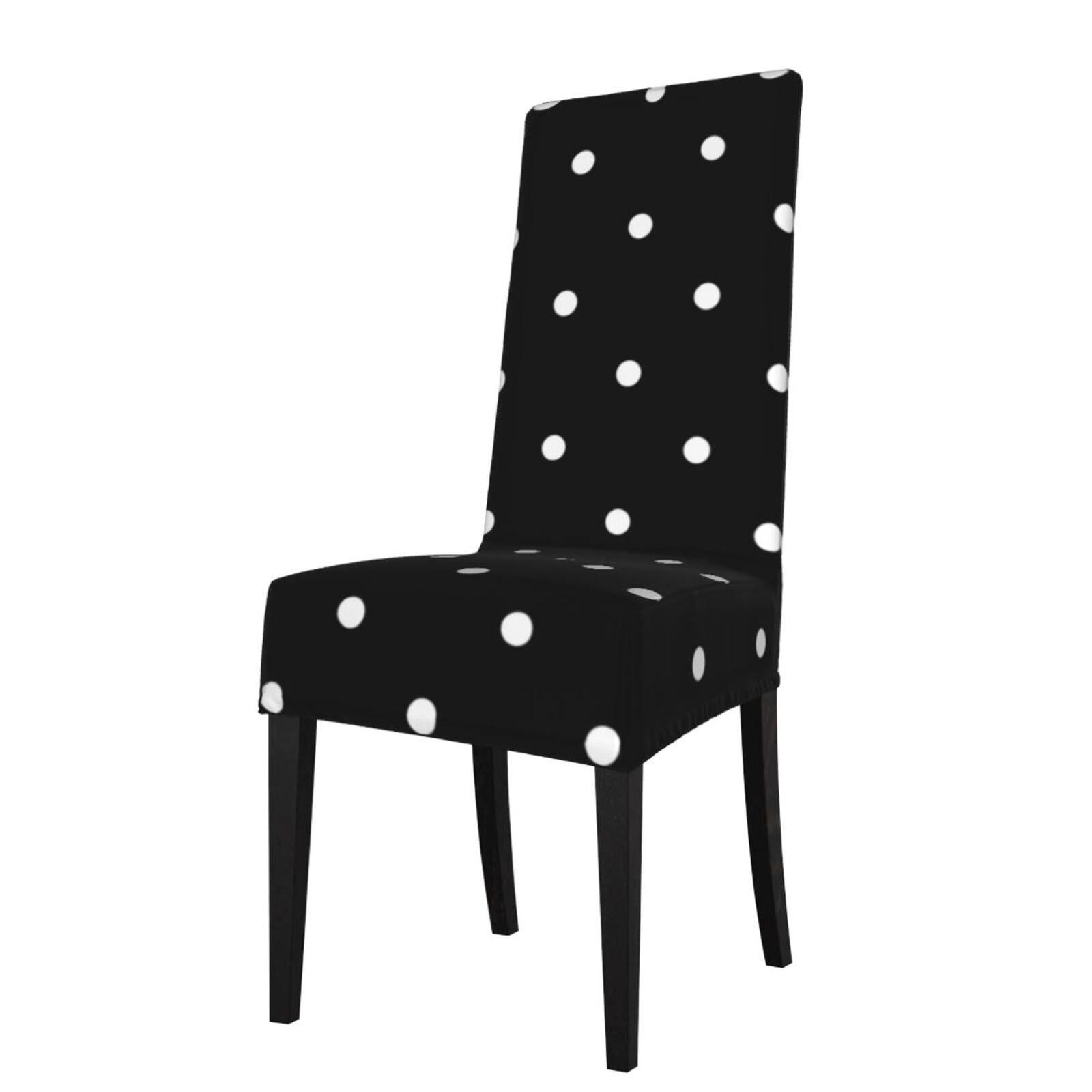 LKYMOH Black And White Polka Dot, Chair Covers Stretch Chair Slipcovers for Dining Room, for Party Pet Protection Universal Fit Soft Polyester