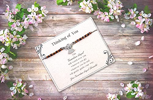 Image of Guardian Angel 62772, Adjustable Charms Bracelet With Personalized Message Card, Ideal Angel Gifts for Birthday, Christmas, Graduation, Thanksgiving-Thinking of You, Multi