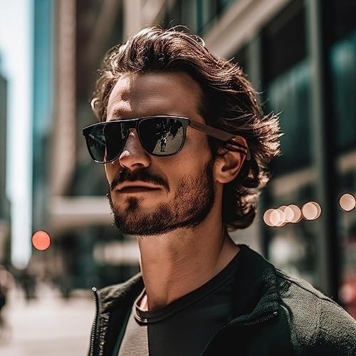 Retro Wood Polarized Sunglasses - Cool Style Matte Finish Frame with Wooden Temple for Men and Women Perfect Gifts2