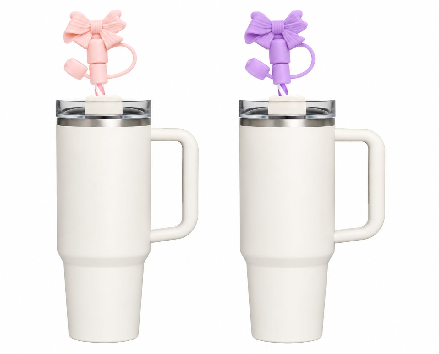 MISHI 2Pcs Silicone Straw Cover Caps for Stanley Tumbler 10mm Straws, Bow Shape, Reusable Dustproof Straw Topper, BPA Free Food Grade Silicone Drinkware Accessory for Kids and Adults-image-29