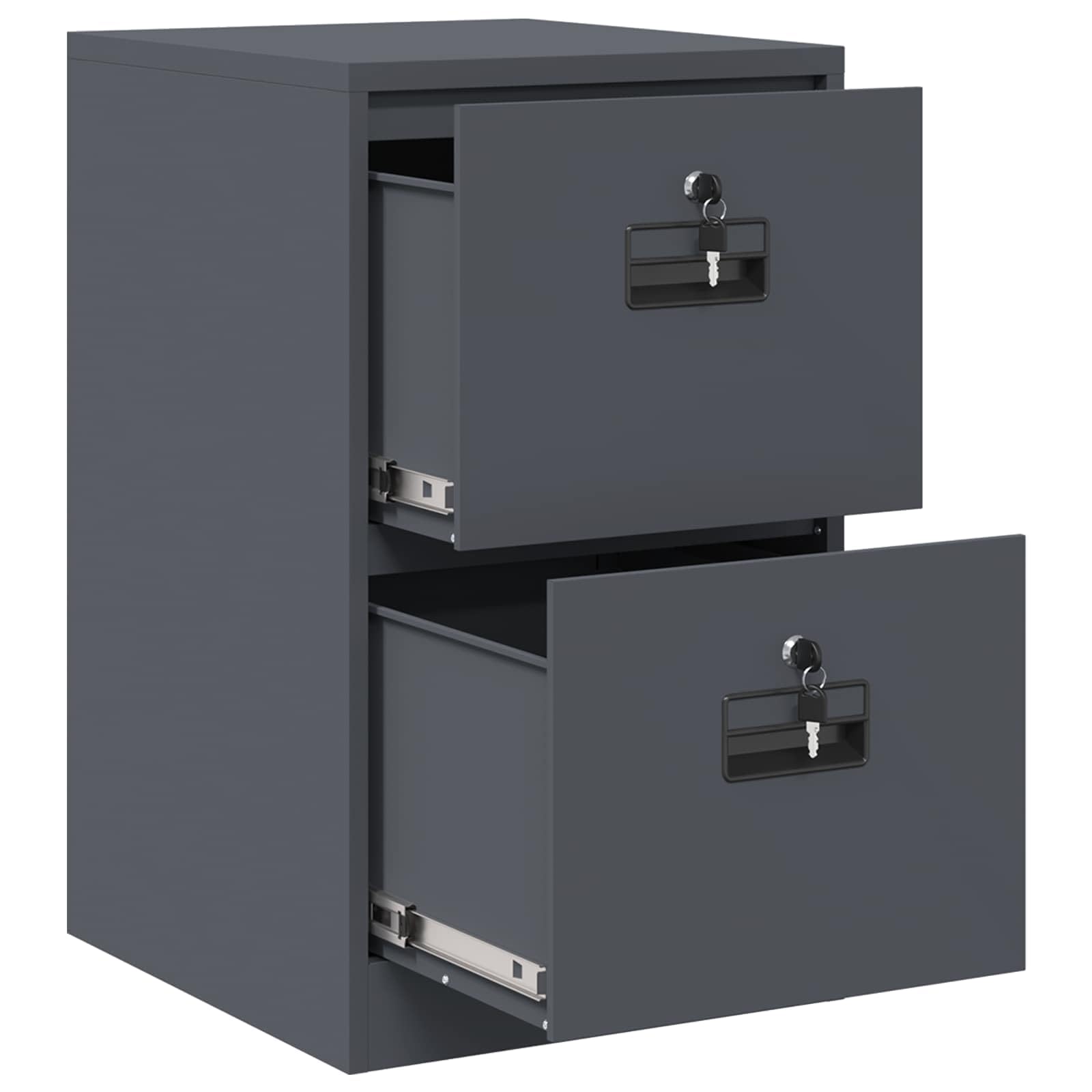 ACAGALA Armadio per File con Cassetto in Metallo, Cassettiera da Ufficio con 4 Cassetti, Mobile con Serratura Chiave, Armadietto Verticale per Documenti Metallo, 44x50x74,5 cm, Antracite