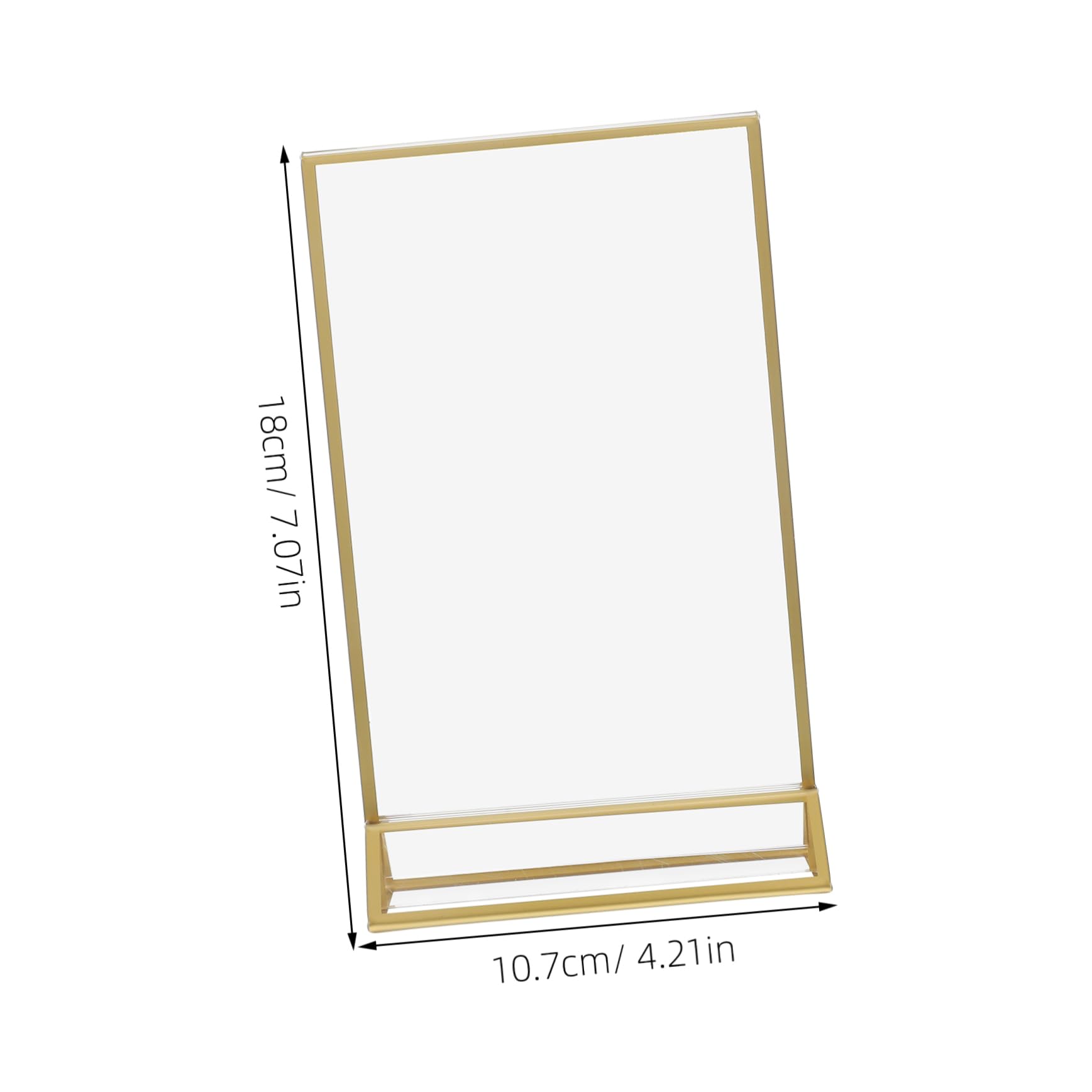 Garneck 6pcs Brand Picture Frame Holder Stand Signs The Menu Display Shelf Display Stand Wedding Signage Sign Stands for Display Gold Picture Frame Menu Sign Holder Acrylic Golden
