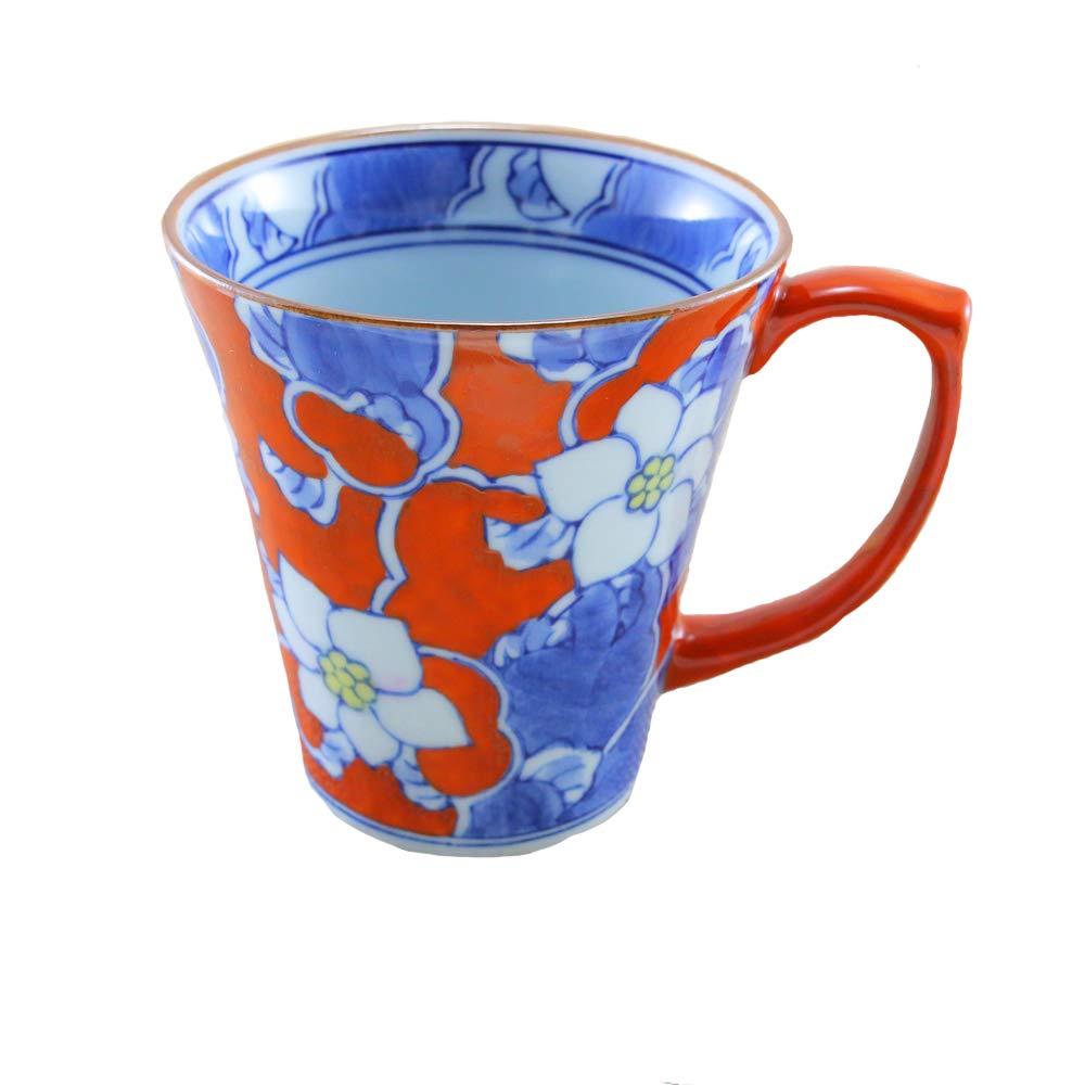 Amazon.co.jp: マグカップ 有田焼 伊万里焼 唐花マグ（赤） 色違いあり