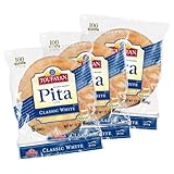 Toufayan Classic White Pita Bread – Soft Hearth-Baked Pocket Pita | Freeze on Arrival | 3 Pack (18 Pitas...