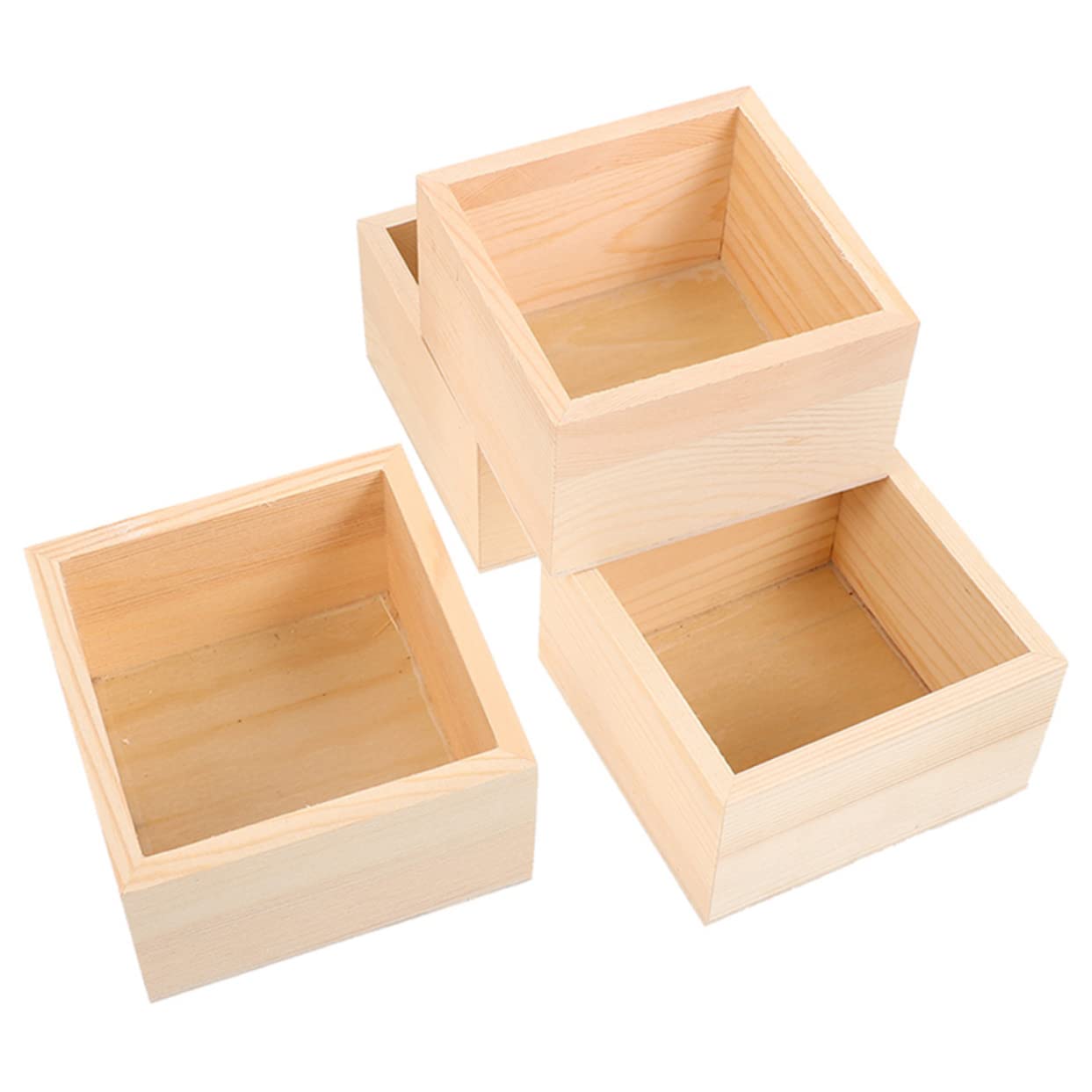 EXCEART 8piezas Cajas De Madera Rústicas Para Almacenamiento De Joyas y Manualidades De Diseño Práctico y Decorativo Para Oficina y Hogar