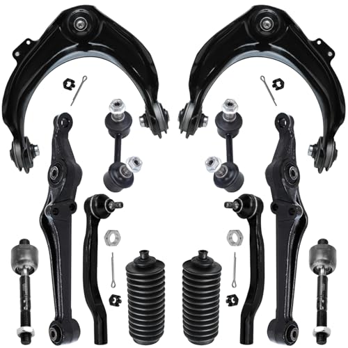 Image of Detroit Axle - 12pc Front End Suspension Kit for Honda Accord Acura CL TL, 2 Upper Control Arms with Ball Joint 2 Lower Control Arms 2 Sway Bars 4 Inner Outer Tie Rods 2 Boots Replacement