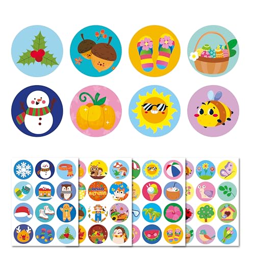 480PCS Seasons Stickers - for Classroom, Seasons Crafts and Party Favors, Spring, Summer, Fall, Winter，Great for Holiday Season Gifts, Christmas...