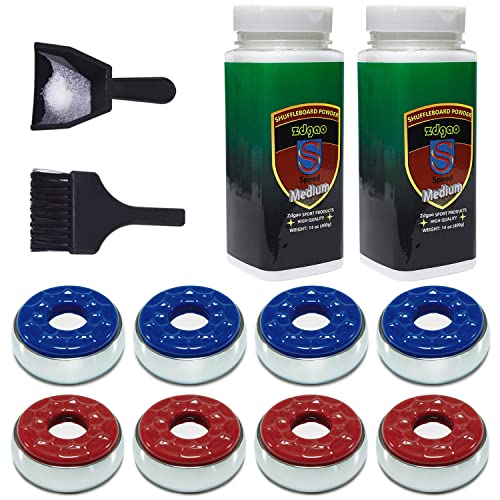 image for YDDS Shuffleboard Pucks w/ 2 Cans Shuffleboard Wax, Mini Dustpan and B