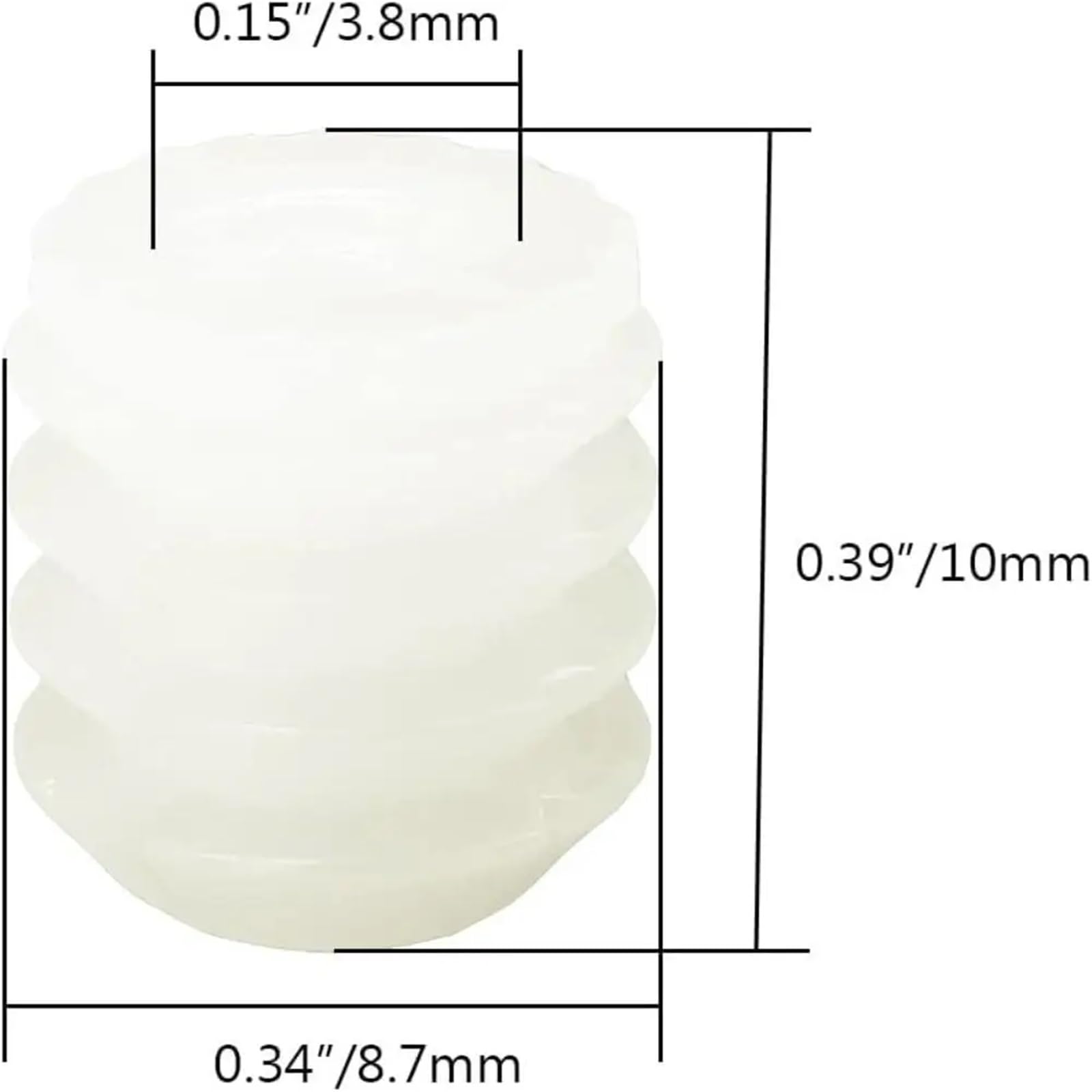 Juego de tacos de expansión de bisagra de plástico blanco, duraderos, 0.35 x 0.4 pulgadas, insertos de clavija de tornillo, para baño, cocina (1000 unidades)