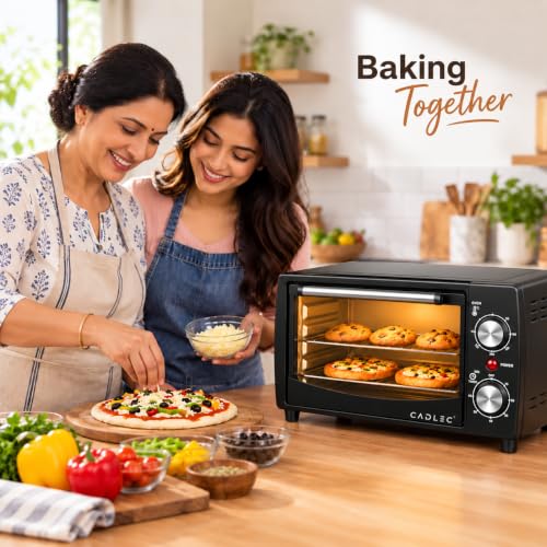 Image of CADLEC Cruise Pro 12L Multi-Function OTG for Kitchen, 1000W Oven Toaster Griller, Bake Grill Toast, Oven for Baking, Adjustable Temperature & Timer, Black, 2 Year Warranty