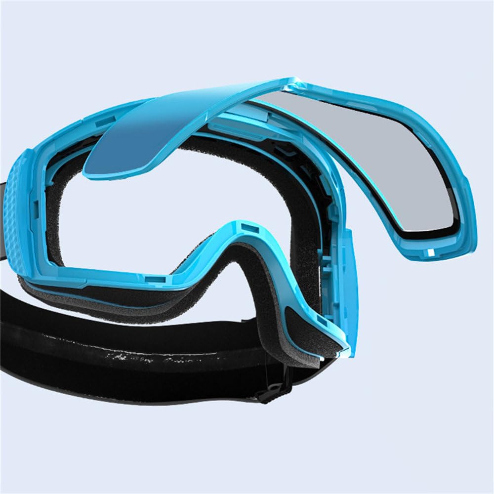 Maschera da sci magnetica ad alta definizione per uomo e donna, grande superficie cilindrica, doppio strato anti-appannamento