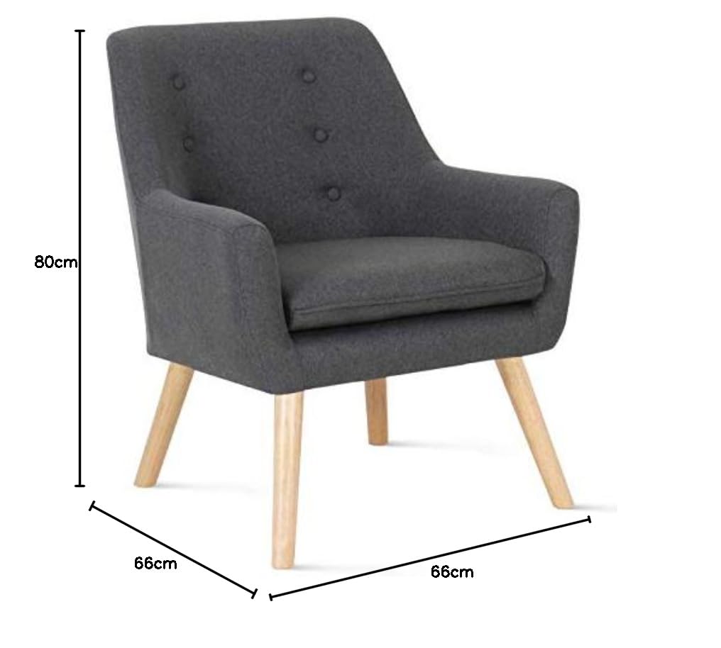 IDMarket - Fauteuil scandinave NAT en Tissu Gris Anthracite