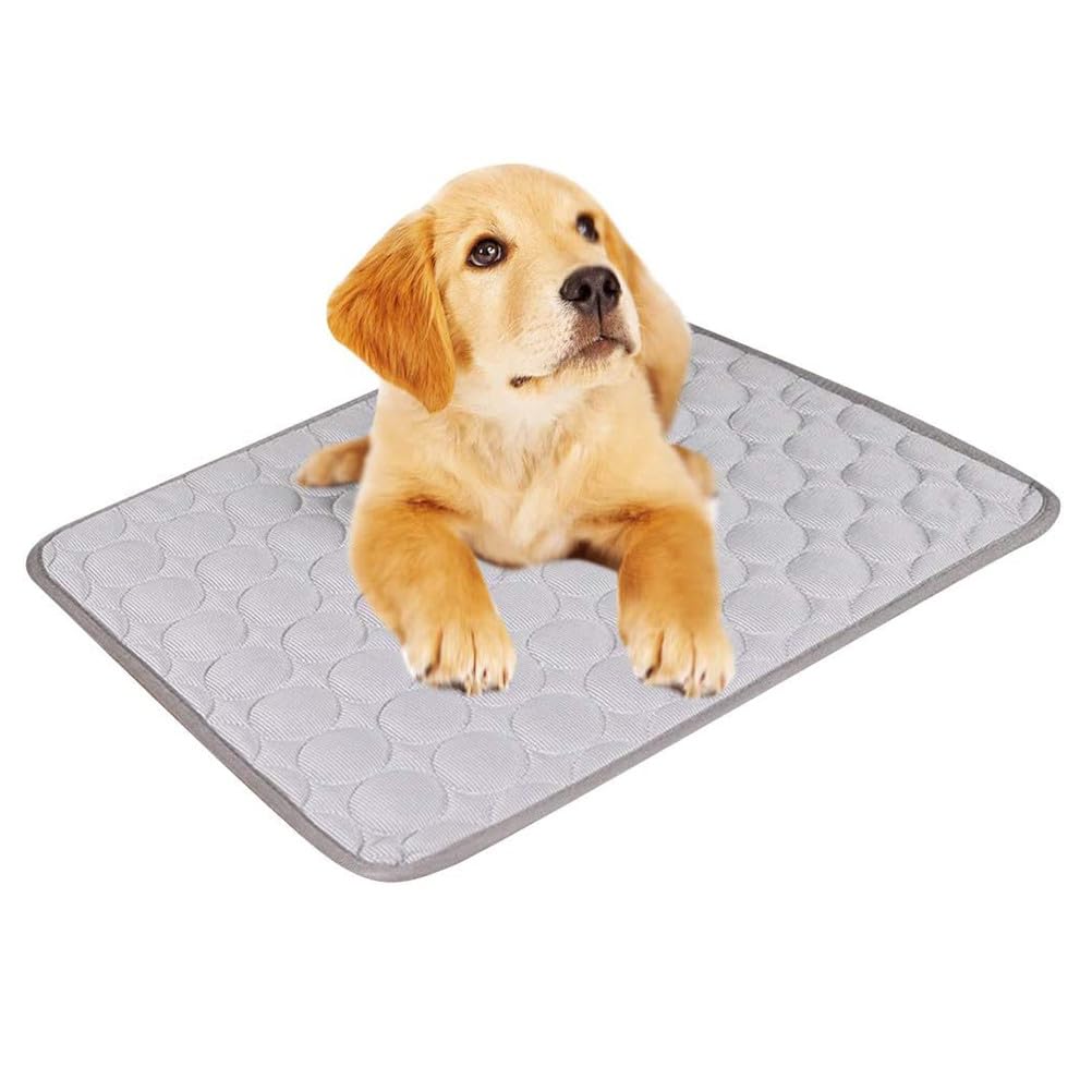 Balacoo Dog Cooling Mat, Washable Pet Cooling Pad for Dogs and Cats, Non Gel Ice Silk Chill Blanket, Waterproof Summer Sleeping Bed for Indoor Outdoor Car Crate M