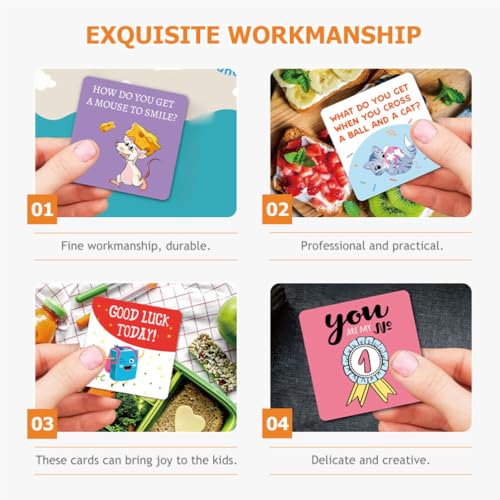 DEARMAMY 60Pcs Lunch for Kids Cute Lunchbox Notes Inspirational and Motivational Notes Cards Joke Cards for Kids Girls Boys Accessories School Supplies - Image 4