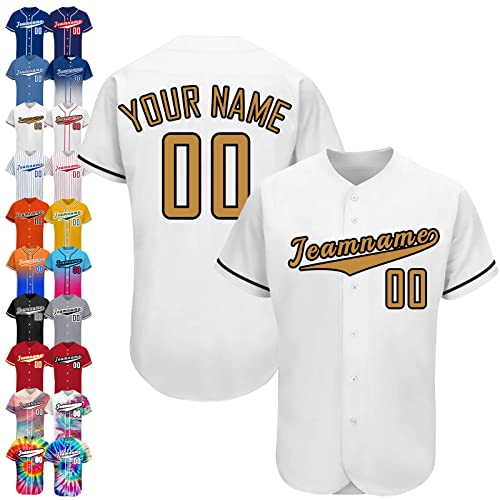 Maillot de baseball personnalisé collé personnalisé Sprots Uniforme bouton Dowm imprimé nom et numéro hommes femmes jeunes-Style1, Design 16., Small-4X-Large