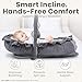 Newborn Lounger Leaf Gray - Flexible & Portable w/Infant Support Cushion, Soft & Breathable 100% Cotton - Multi-Use Supervised Baby Lounger for Floor, Travel, Changing Mat Alternative - Premium