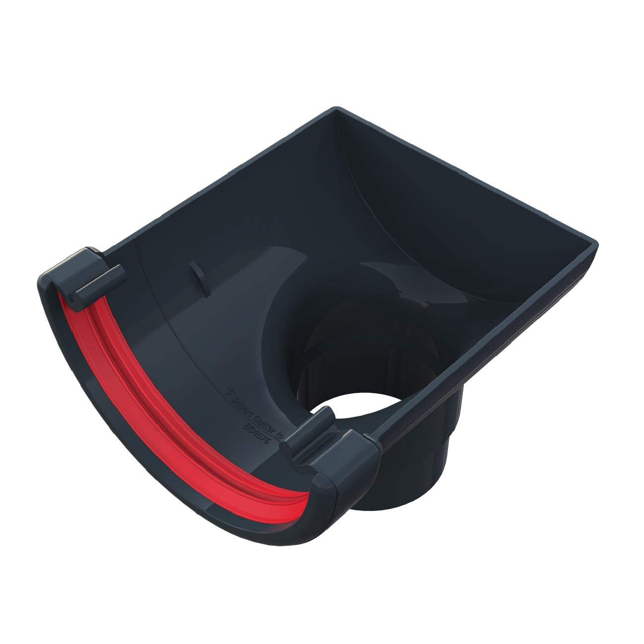Freeflow Anthracite Grey Round Gutter Stop End Outlet, 112Mm Rain Water Systems