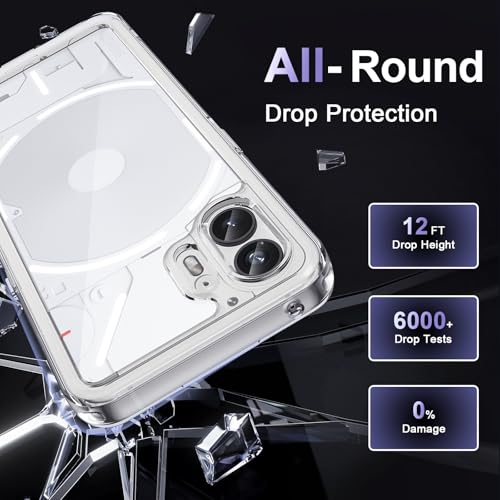 Image of Case for Nothing Phone 2, Military Grade Drop Protection Phone Case, Yellowing Resistant, Anti-Scratch Hard PC Back, Shockproof Hard Ultra-Thin Protective Cover, Clear