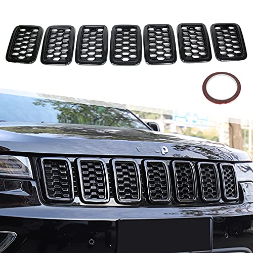 Exclusive Discount 80% Offer 7PCS Black Honeycomb Mesh Front Grill Inserts kits Replace for 2017-2021 Jeep Grand Cherokee