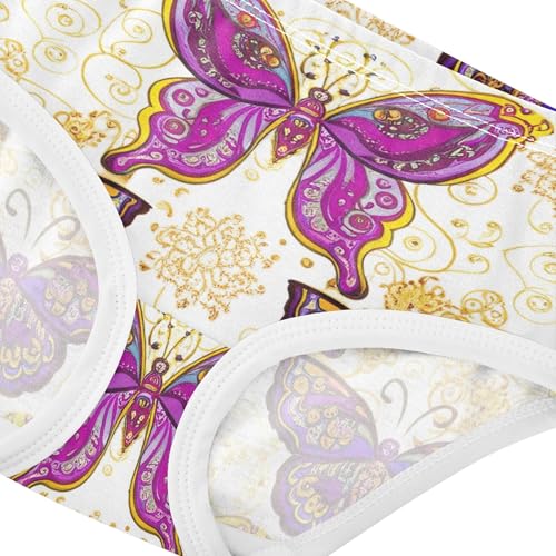 Cotton Toddler Girls Underwear Ornate Purple Butterflies Golden Little Girl Panties Animals Undies Kids Briefs 2t4