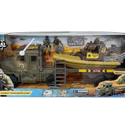 Coche militar con grúa para misiones de rescate y juegos de jardín