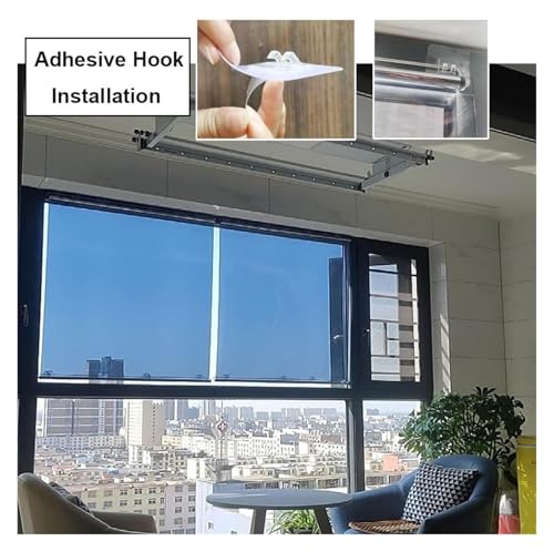 Persianas enrollables protección solar transparente para ventanas cortinas sin taladro 6