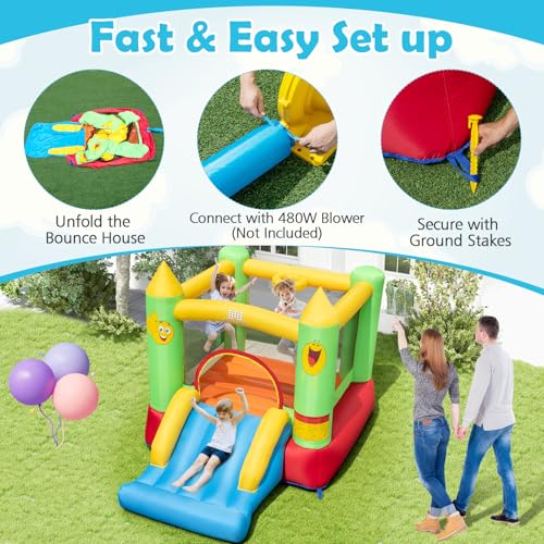 BOUNTECH Inflatable Bounce House, Bouncy House for Kids 3-10 Indoor Outdoor Family with Heavy Duty Jumping Area, Slide, Mini Bounce House for Toddler Boys Girls Birthday Backyard Party Gifts - Thumbnail 7