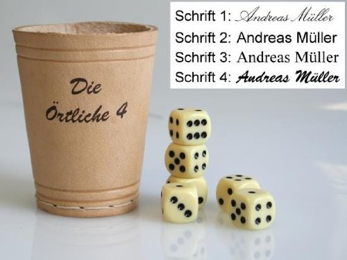 Preisvergleich Produktbild Ludomax Leder Würfelbecher mit Würfeln, Geschenk Idee mit individueller Gravur