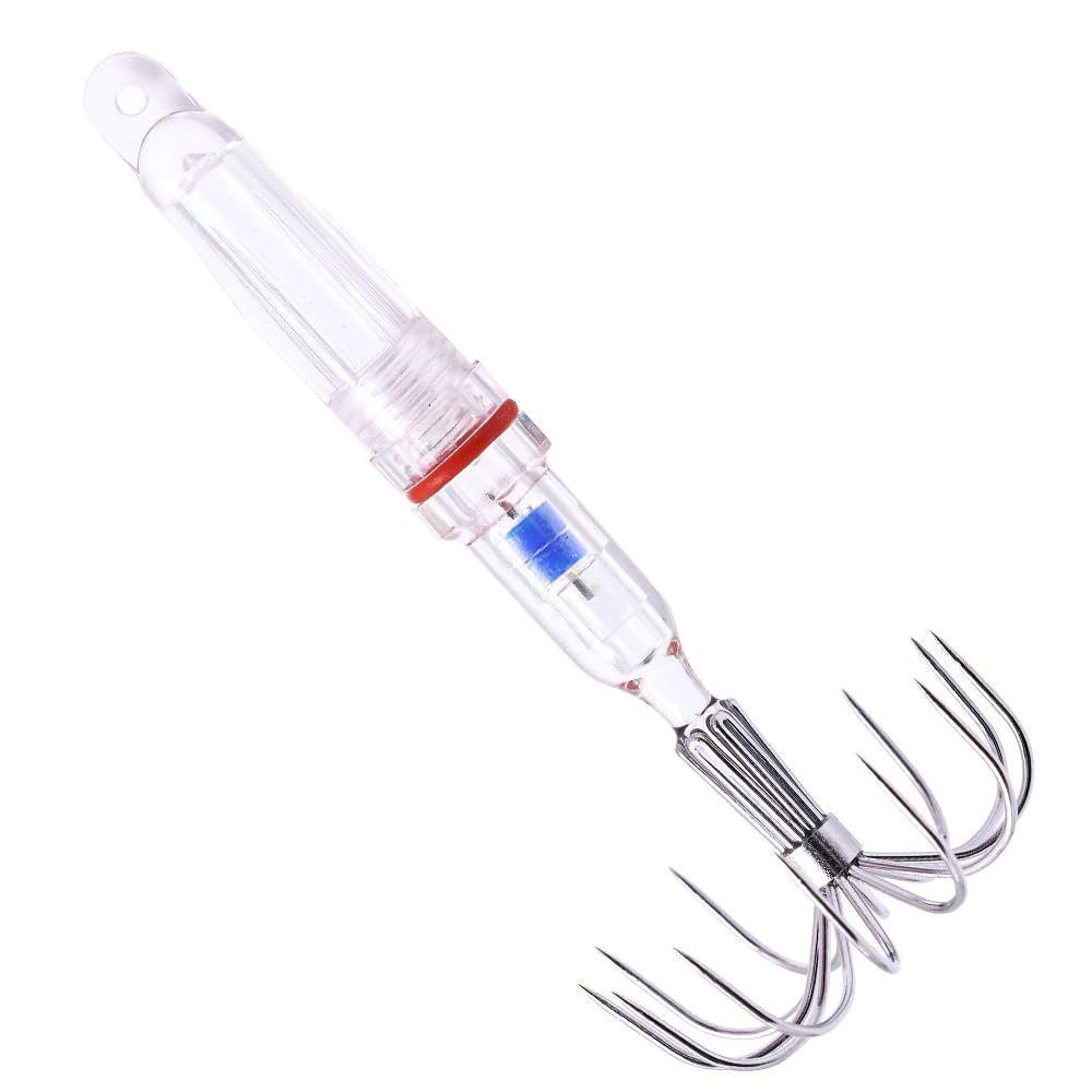 Ami da Esche Luminose da Pesca, Gancio di Esca in Acciaio ad Alto Tenore di Carbonio per Polpi, Ganci Spinato Amo LED Artificiali per Acqua Dolce e Salata
