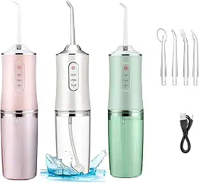 Irrigador Oral Elétrico Premium 230ML Jato de Água Supersônico com 3 Modos de Limpeza Profunda para Dentes, Gengivas e Aparelho Ortodôntico Enxaguador Bucal Portátil Recarregável Premium