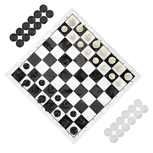 Chess Set, Checkers Set 2 in 1 Chess Set Travel Board Games Set Portable for