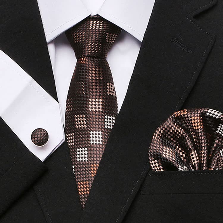 Set de corbata con gemelos y caja de regalo para hombre miniatura 3