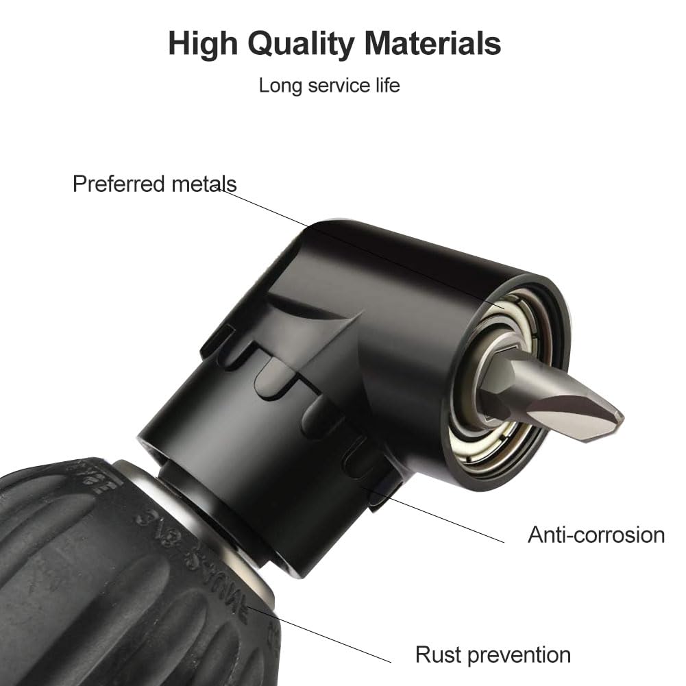 Adattatore Per Trapano Ad Angolo Retto 105&deg; - Per Spazi Stretti E Difficili Da Raggiungere | Con Magnete Per Sicurezza