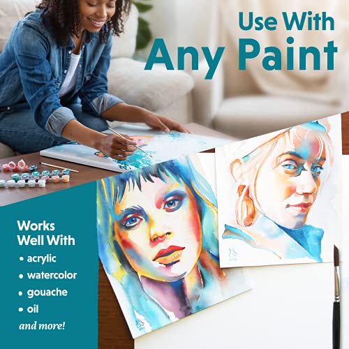 Crafts 4 All Acrylic Paint Brushes - Pack Of 15 Professional, Wide And Fine Tip, Nylon Hair Artist Paintbrushes - Paintbrush Bulk Set For Watercolor, Canvas, Craft, Detail & Oil Painting #TOP6